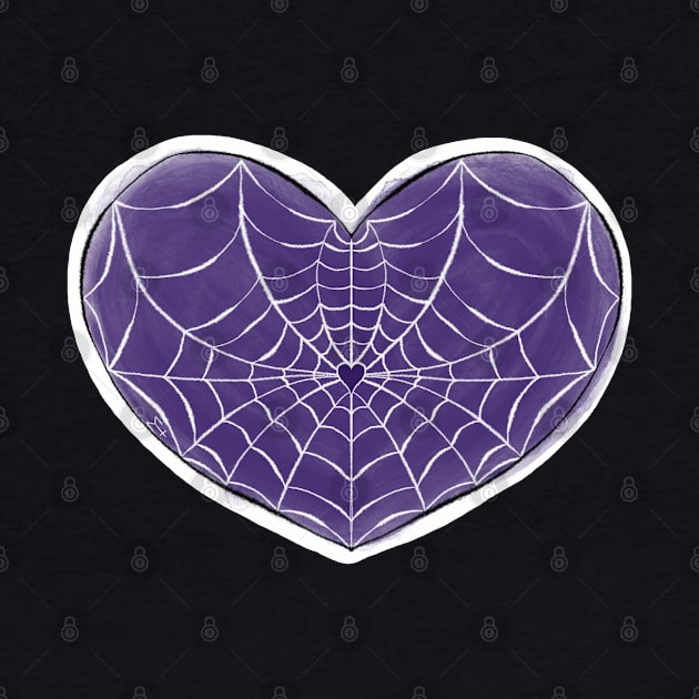 Purple Spider Web Heart by Metal Tea